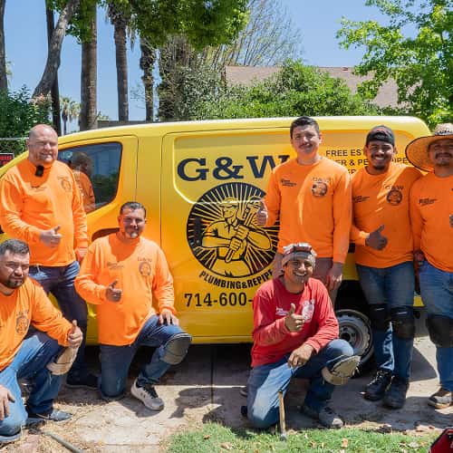 G & W Plumbing & Repipe crew on site